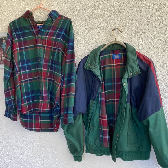 Pendleton LOBO Jacket & Matching Wool Shirt Bomber Jacket Wool Lined L 90S RETRO - Picture 1 of 14